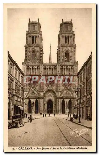 Cartes postales Orleans Rue Jeanne d Arc et la Cathedrale Ste Croix