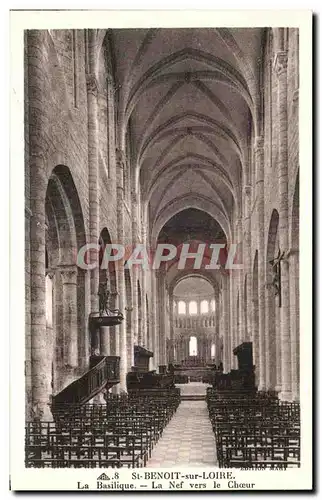 Ansichtskarte AK St Benoit sur Loire La Basilique La Nef vers le Choeur