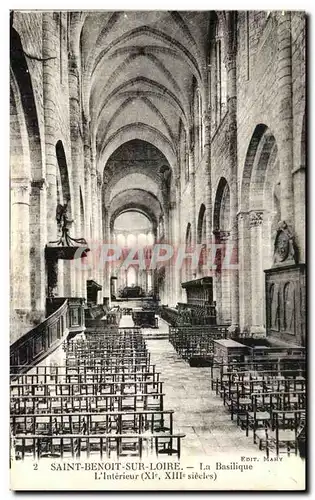 Cartes postales Saint Benoit sur Loire la basilique L Interieur