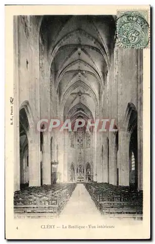 Cartes postales Clery La Basilique Vue interieure