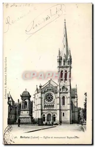 Cartes postales Briare Eglise et Monument Bapterosses