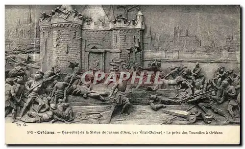 Ansichtskarte AK Orleans Bas relief de la Statue de Jeanne d Arc prar Vital Duray La Prise Tourelles a Orleans