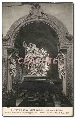 Cartes postales Chateauneuf sur Loire Interieur de l Eglise Tombeau de marbree de louis Phelypeaux de la Vrillie