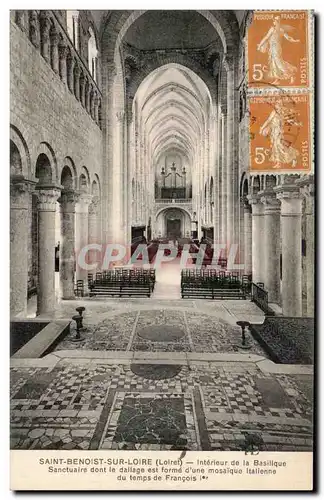 Cartes postales Saint Benoit sur Loire Interieur de la Basilique Sanctuaire dont le dallage est forme d une mosa