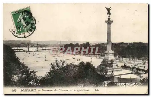 Cartes postales Bordeaux Monument des Girondins et les Quinconces