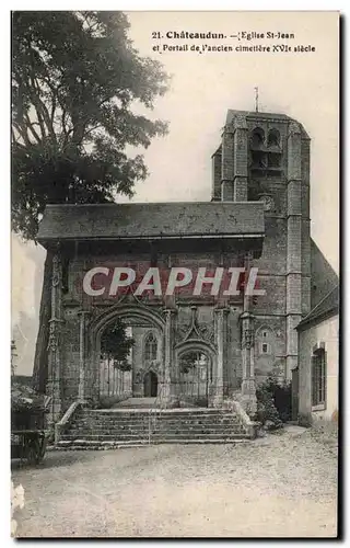 Cartes postales Chateaudun Eglise St jean et Portail de l Ancien Cimetiere