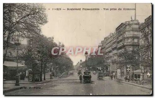 Cartes postales Paris Boulevard Poissonniere vue prise du Gymnase