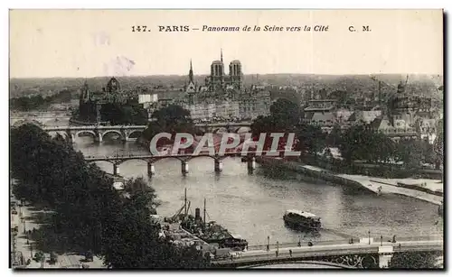 Ansichtskarte AK Paris Panorama de la Seine vers la Cite Notre Dame