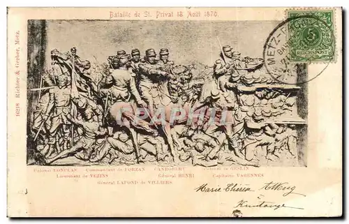 Cartes postales Bataille de St Privat 18 aout 1870 Militaria