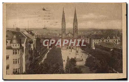 Cartes postales Wiesbaden Lulsanplatz mlt kath kirche