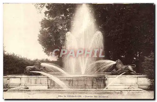 Ansichtskarte AK Parc de Versailles Combat des Animaux Lion