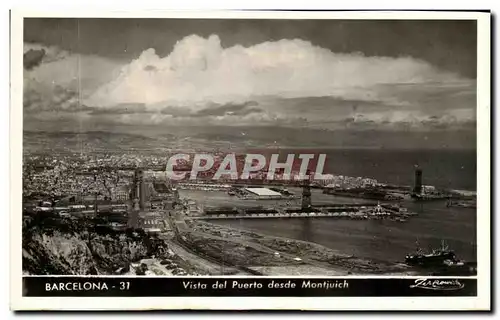 Ansichtskarte AK Barcelona Vista de Puerto desde Montjuich