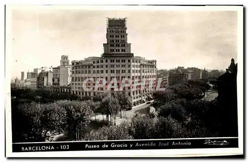 Cartes postales Barcelona Paseo de Gracia y Avendia Jose Antonio