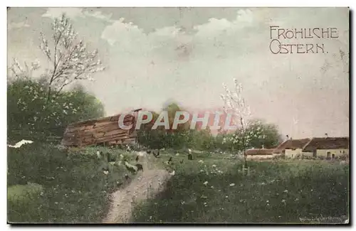 Cartes postales Frohliche ostern Paques Easter