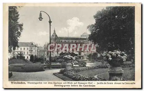 Cartes postales Wiesbaden Blumengarten vor dem Kur haus mit Blick auf Nas