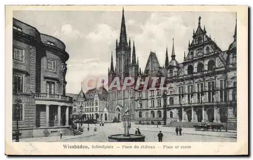 Ansichtskarte AK Wiesbaden Schlobpiatz Place du Chateau Place of Castle