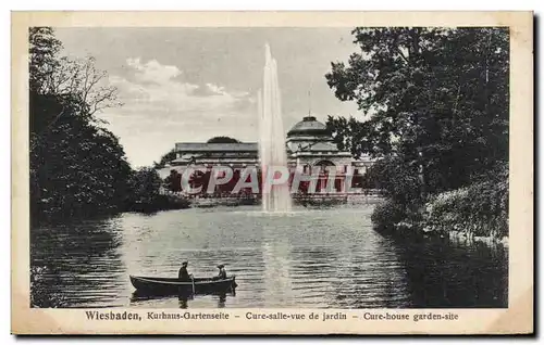 Ansichtskarte AK Wiesbaden Kurhaus Gartenseite Curs Salle vue de Jardin Cure House Garden Site