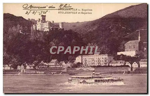 Cartes postales Stolzenfels U Kapellen Bateau