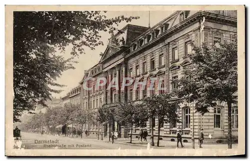 Cartes postales Darmstadt Rheinstrabe mit Postamt
