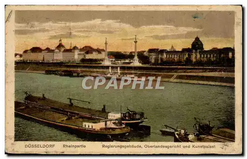 Cartes postales Dusseldorf Rheinpartie Regierungsgebaude Bateaux