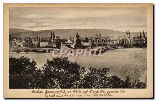 Cartes postales Coblenz Zusammenfluss Von Rhein Und Mosel Das deutsche Eck