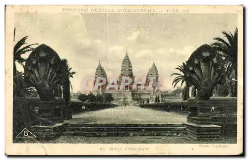 Cartes postales Coloniale Internationale Paris 1931 Temple D'Angkor Vat