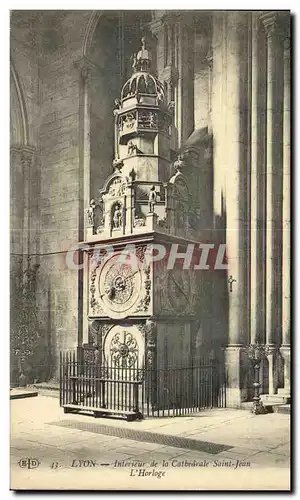 Cartes postales Lyon Interieur de la Cathedrale Saint Jean L&#39Horloge