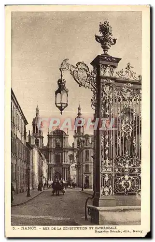 Cartes postales Nancy Rue De La Constitution Et Cathedrale