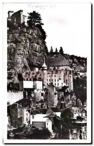 Cartes postales Rocamadour Le Rocher Vu De La Route De Cahors