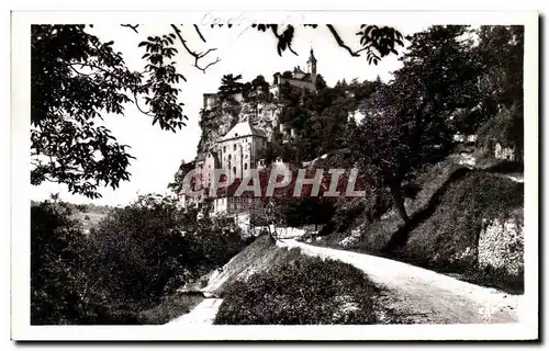 Cartes postales Rocamadour Le Rocher Vu De La Route De Cahors