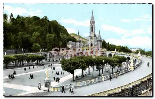 Cartes postales Lourdes La Basilique Et l&#39Esplanade the Basilice and The Esplanader