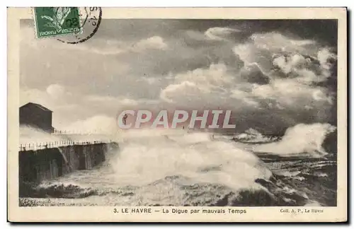 Cartes postales La Havre Digue Par Mauvais Temps