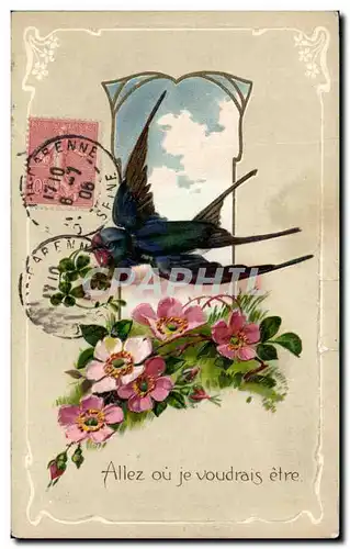 Cartes postales Allez Ou Je Voudrais Etre Oiseaux
