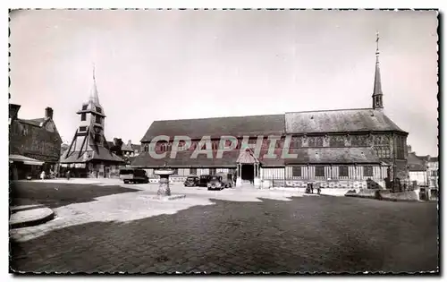 Cartes postales Honfleur La Place Sainte Satherine I&#39Eglise et son Clocher