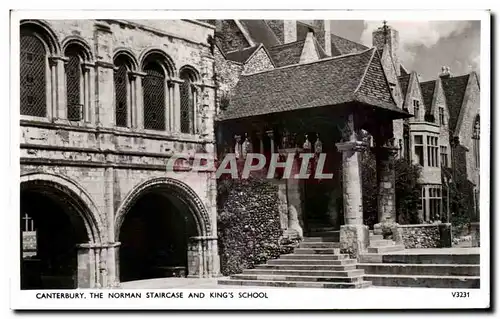 Ansichtskarte AK Canterbury The Norman Staircase And Kings School