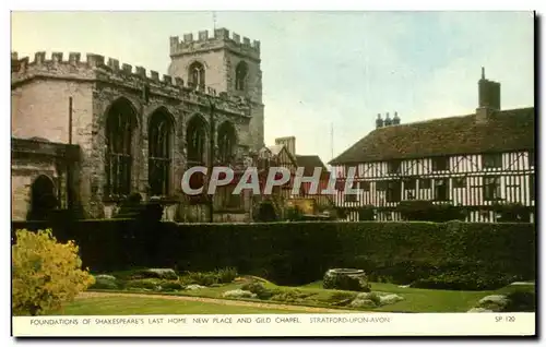 Cartes postales Foundations Of Shakespeares Last Home New Place And Gild Chapel Stratford upon Avon