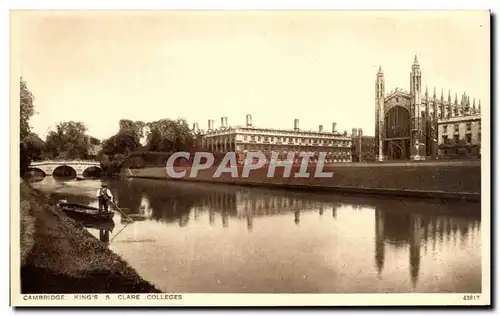 Cartes postales Cambridge Kings Clare Colleges