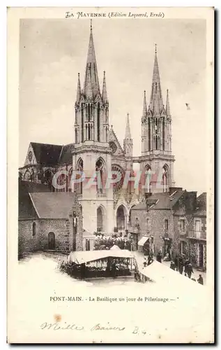 Cartes postales La Mayenne Pont Main La Basilique Un Jour De Pelerinage