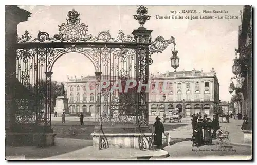 Cartes postales Nancy Place Stanislas Une Des Grilles De Jean Lamour Le Theatre