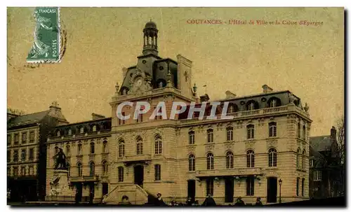 Cartes postales Coutances L&#39Hotel De Ville Et La Calsse d&#39Epargne