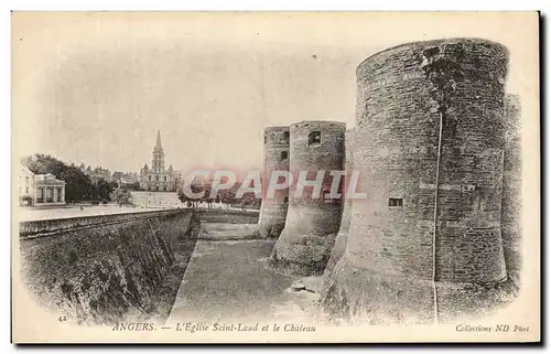 Ansichtskarte AK Angers L&#39Eglise Saint Laud et le Chateau