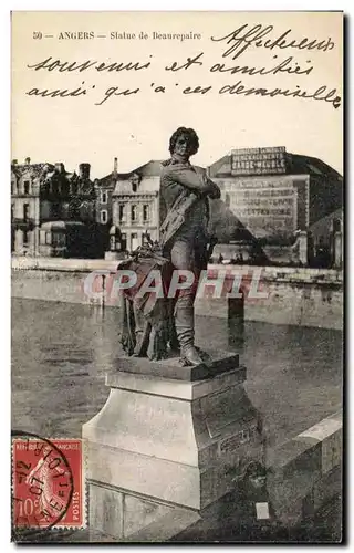 Cartes postales Angers Statue de Beaurepaire Mendiante