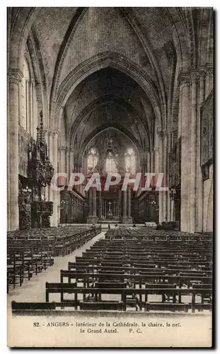 Ansichtskarte AK Angers Interieur de la Cathedrale La Chaire la nef le Grand Autel