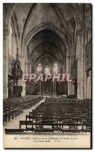 Cartes postales Angers Interieur de la Cathedrale La Chaire la nef le Grand Autel