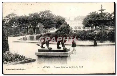 Cartes postales Angers Le rond Point du Jardin du Mail Lion