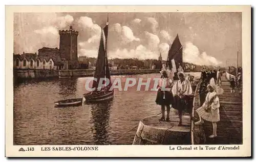 Cartes postales Les Sables d'Olonne Le Chenal et la Tour D'Arundel Folklore Costume