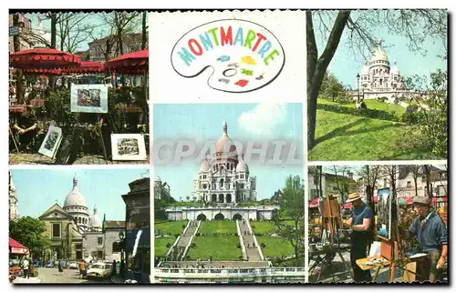 Cartes postales Paris Et Ses Merveilles Place du Tertre Jardins du Sacre coeur Montmartre