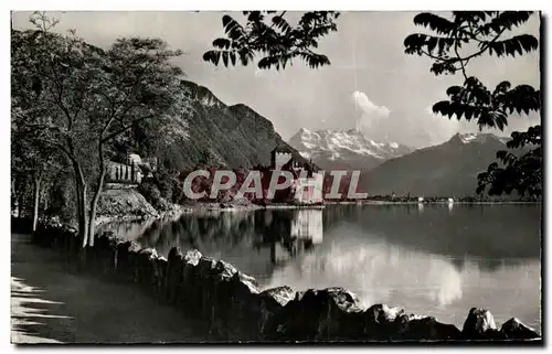 Cartes postales Lac Leman Chateau de Chillon et les Dents du Midi