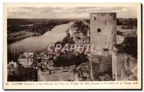 Cartes postales Chinon Le Chateau La Tour de Moulin Le Mur Romain et la Valle de la Vienne