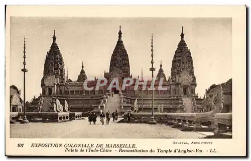 Cartes postales Exposition Coloniale de Marseille Palais de l&#39Indo Chine Reconstitution du Temple d&#39Angkor